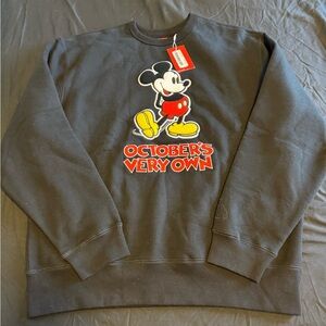 OVO Gray Crewneck Sweater with Mickey Graphic